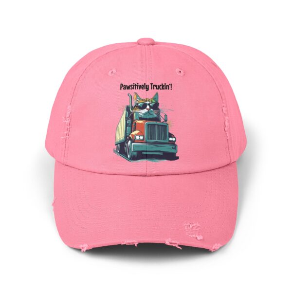 Pawsitively Truckin'! Unisex Distressed Cap - Image 9