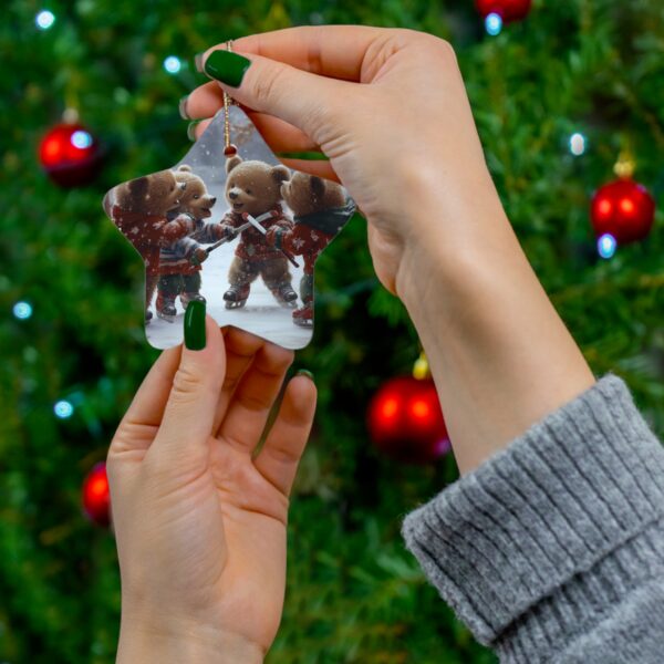 Bear Cubs Hockey Team Christmas Ceramic Ornament, 4 Shapes - Image 6