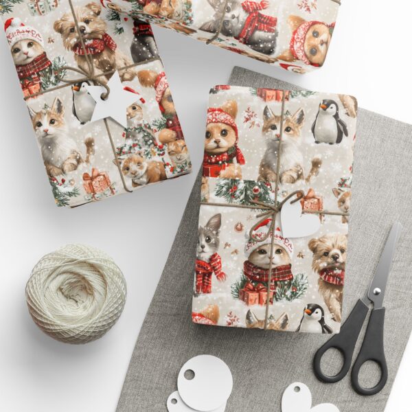 Snowy Winter Day Friends Christmas Wrapping Papers - Image 2