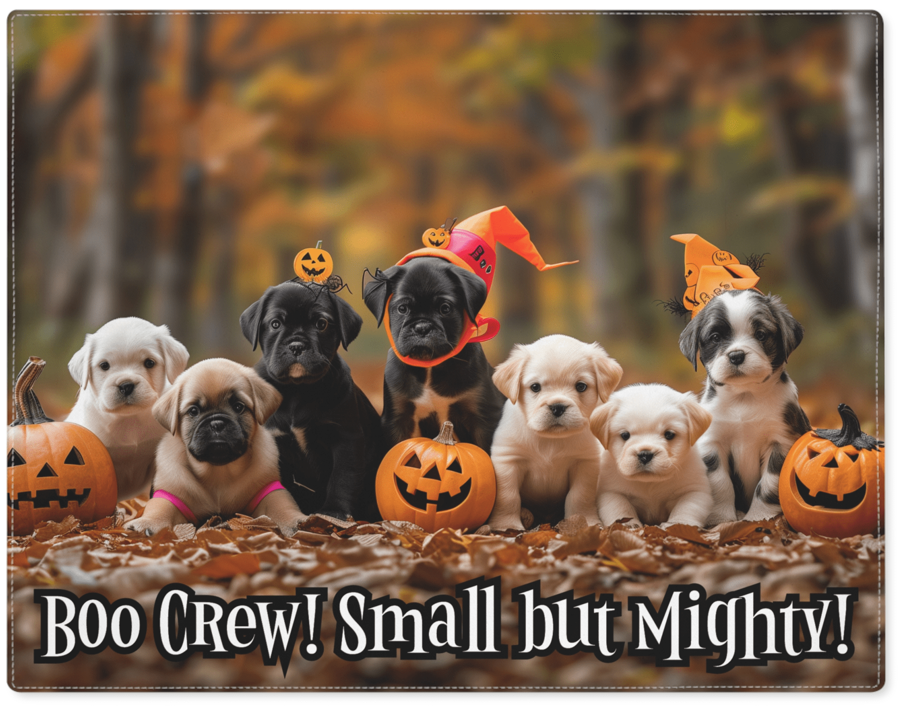 Boo Crew Small but Mighty Halloween Puppies with Pumpkins and Costumes